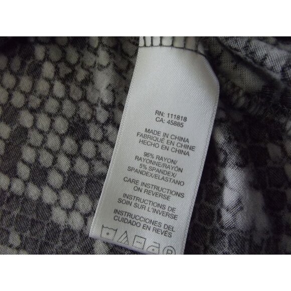 Michael Kors Shirt Sz Small gray black snakeskin stretch asymmetrical hem ruched - Picture 11 of 11